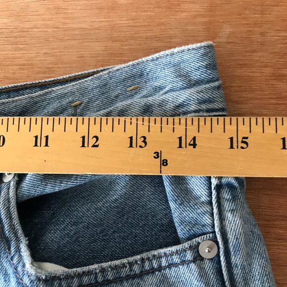 Madewell 90s Straight Jeans Women 27 Blue High Rise Distressed Raw Hem Stretch - Picture 11 of 14